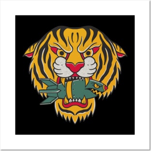 Tiger Traditional Old school tattoo Posters and Art